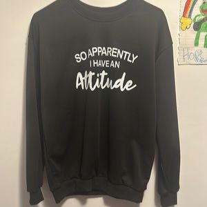 NWOT Black Graphic Attitude Sweatshirt